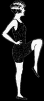 graphic girl lifting leg